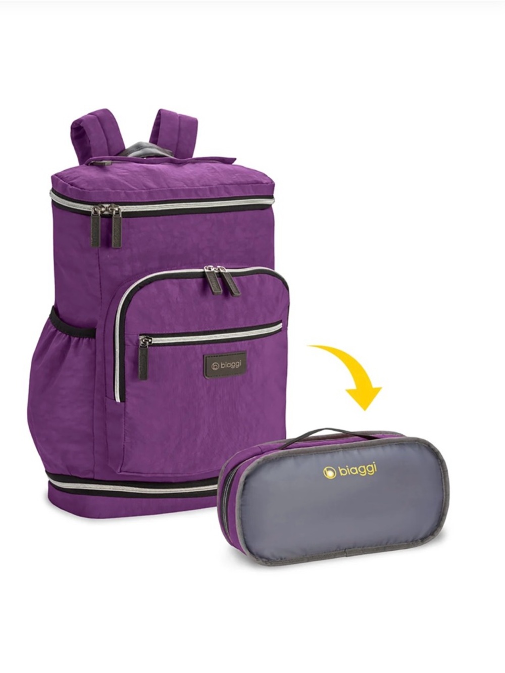 Biaggi Purple Convertible Backpack.